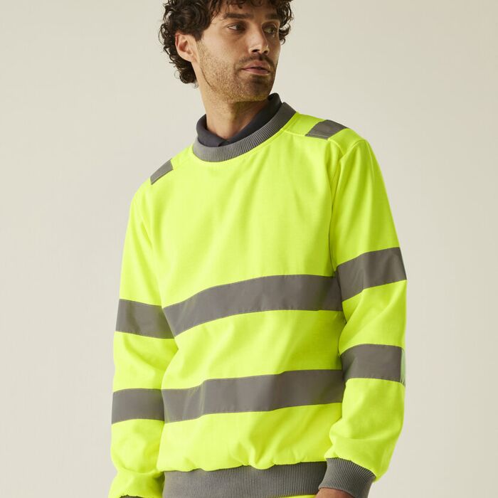 Hi-vis Pro contrast crew neck sweatshirt Thumbnail