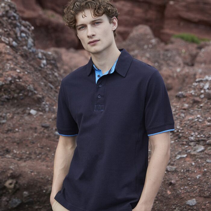 Contrast piqué polo shirt Thumbnail