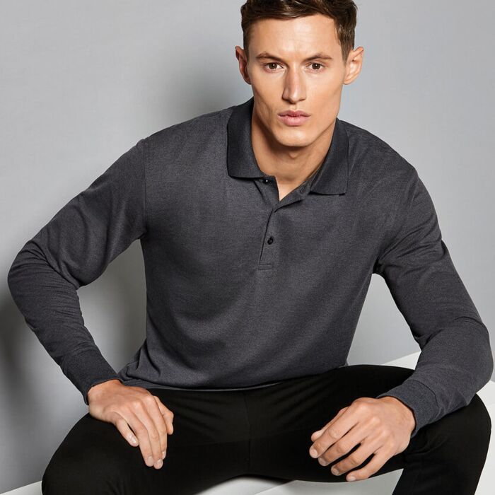 Piqué polo long-sleeved (classic fit) Thumbnail
