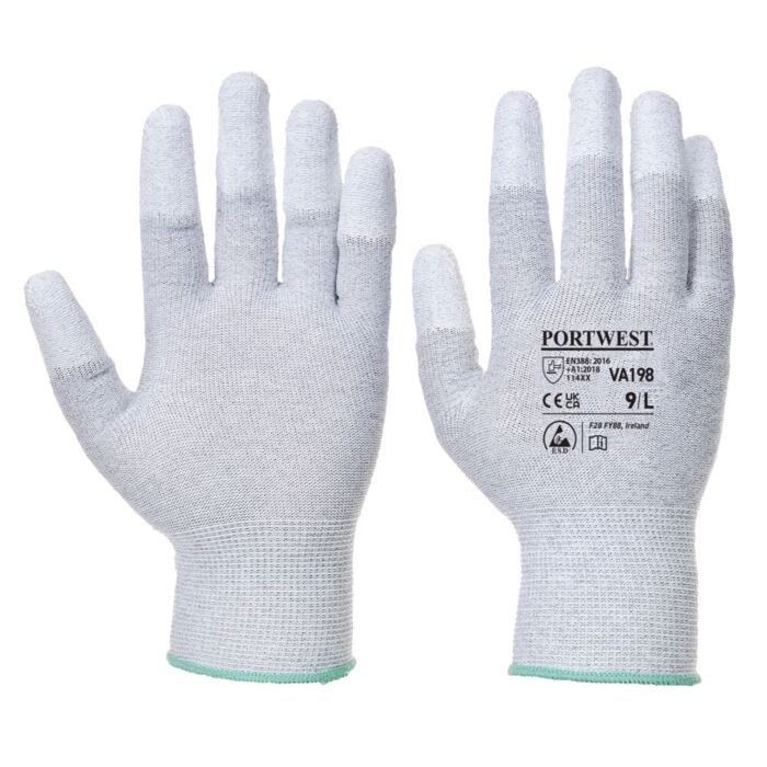 Portwest Vending PU Fingertip Glove Grey Thumbnail