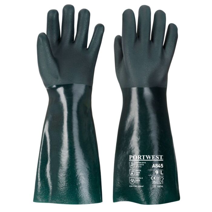 Portwest Double Dipped PVC Gauntlet Green Thumbnail