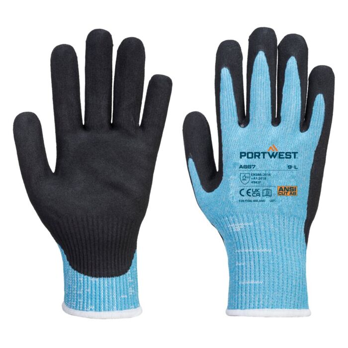 Portwest Claymore AHR Cut Glove Blue/Black Thumbnail