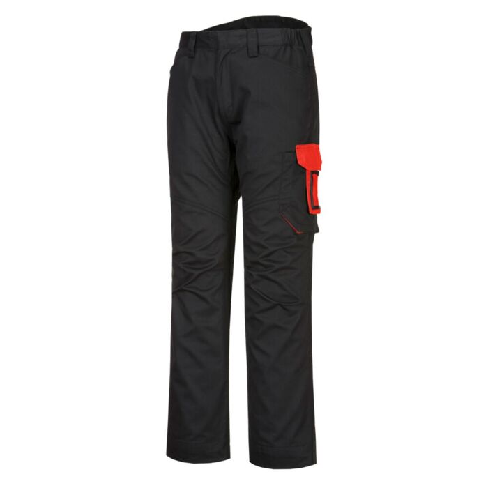 Portwest PW2 Service Trouser Black/Red Thumbnail
