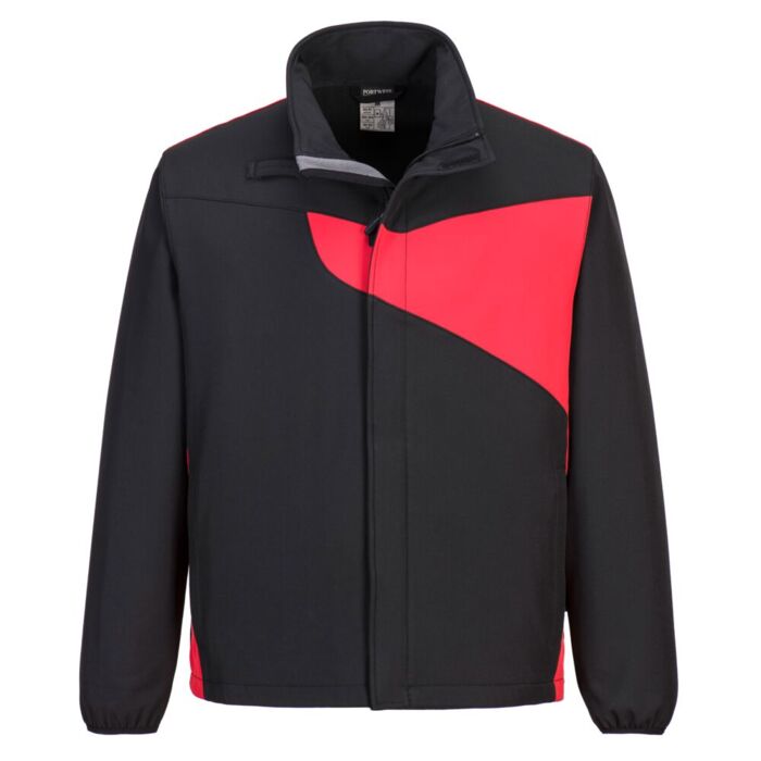 Portwest PW2 Softshell Jacket (2L) Black/Red Thumbnail