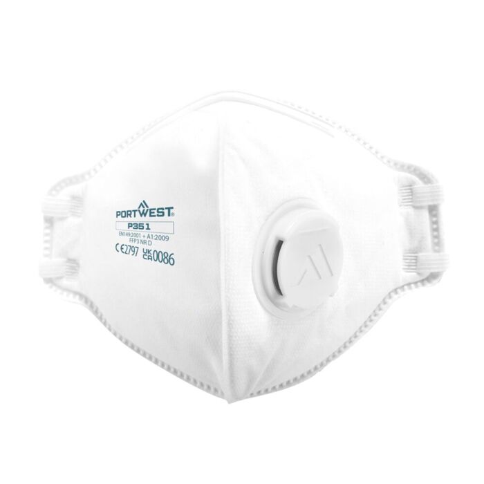Portwest FFP3 Valved Dolomite Fold Flat Respirator (Pk20) Thumbnail