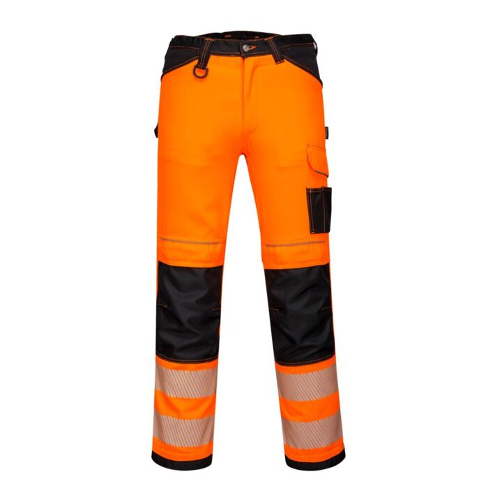 Portwest PW3 Hi-Vis Lightweight Stretch Trouser Orange/Black Thumbnail