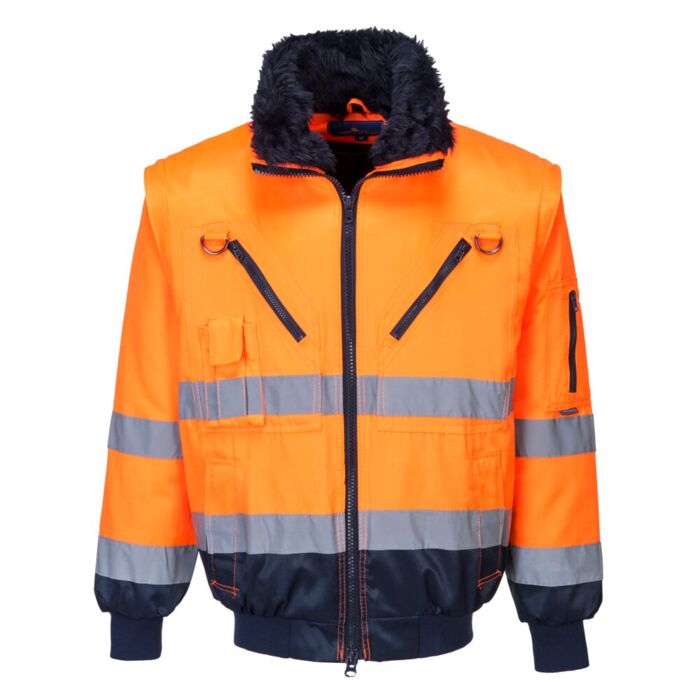 Portwest Hi-Vis 3in1 Pilot Jacket Orange Thumbnail