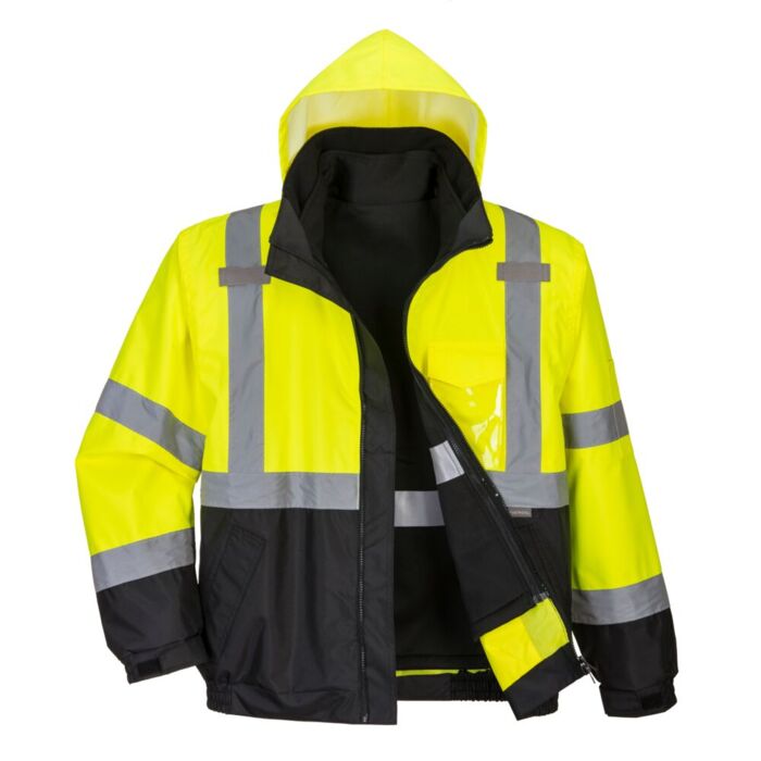 Portwest Hi-Vis Premium 3in1 Bomber Jkt Yellow/Black Thumbnail