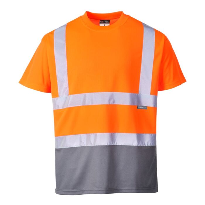 Portwest Hi-Vis 2-Tone T-Shirt Orange/Grey Thumbnail