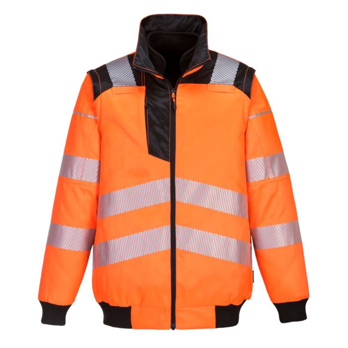 Portwest PW3 Hi-Vis 3-in-1 Pilot Jacket Orange/Black Thumbnail