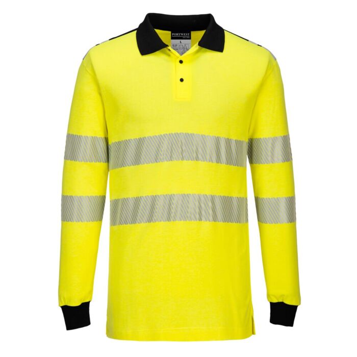 Portwest WX3 Flame Resistant Hi-Vis Polo Shirt Yellow/Black Thumbnail