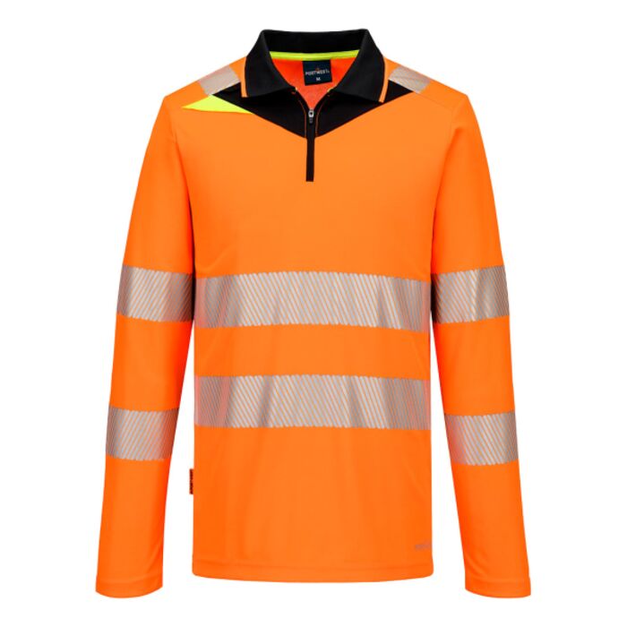 DX4 Hi-Vis Zip Polo Shirt L/S  Thumbnail