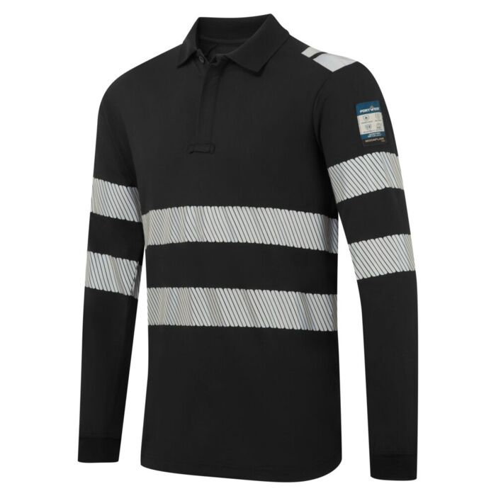 PW3 Modaflame Knit FR Long Sleeve Polo Shirt Thumbnail