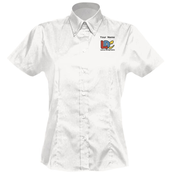 LDC  - Women's corporate Oxford blouse short-sleeved (tailored fit) Thumbnail