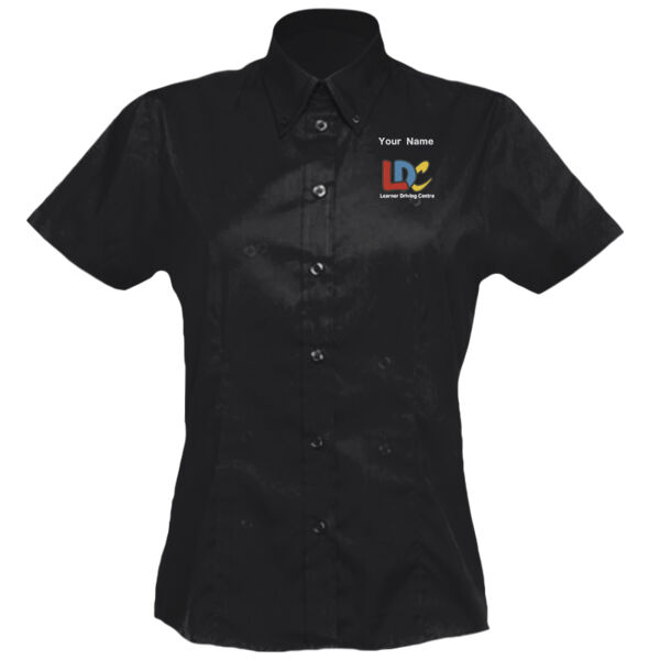 LDC  - Women's corporate Oxford blouse short-sleeved (tailored fit) Thumbnail